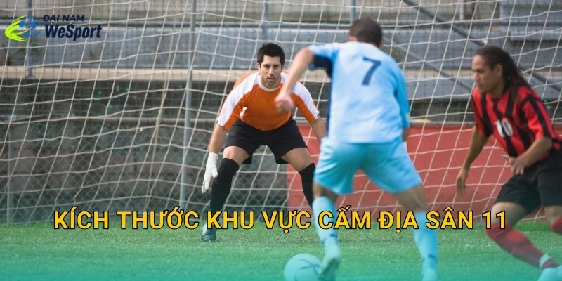 Kích thước khu vực cấm địa sân 11: Vòng cấm và khu cầu môn chi tiết theo luật