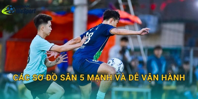 Các sơ đồ sân 5 mạnh và dễ vận hành